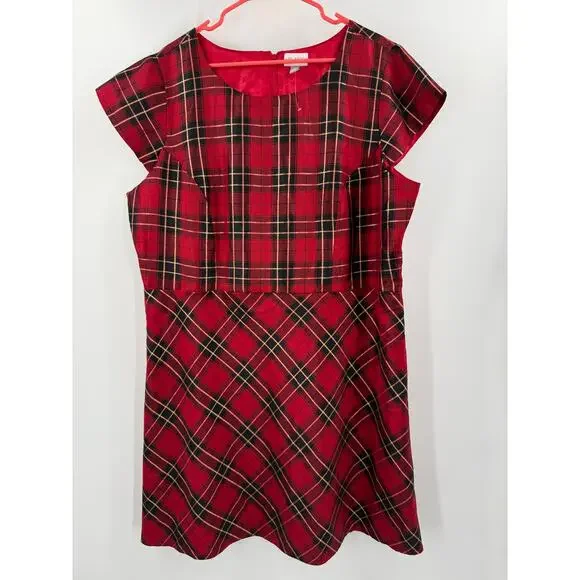 The Children’s Place Dress Size 24 NWOT Plaid Holiday Christmas Satin Plus Curvy - Picture 13 of 13